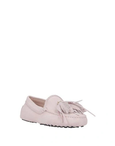 Shop Tod's Woman Loafers Light Pink Size 7.5 Soft Leather