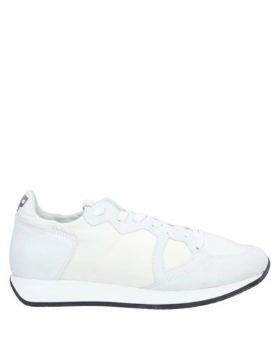 Shop Philippe Model Woman Sneakers White Size 7 Soft Leather, Textile Fibers