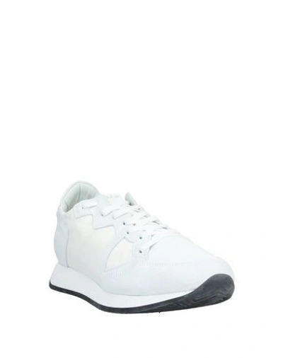Shop Philippe Model Woman Sneakers White Size 7 Soft Leather, Textile Fibers