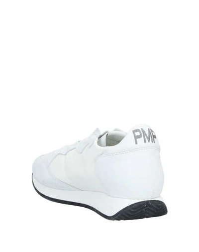 Shop Philippe Model Woman Sneakers White Size 7 Soft Leather, Textile Fibers