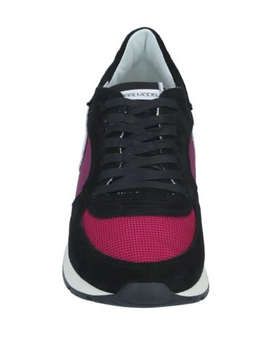 Shop Philippe Model Woman Sneakers Black Size 8 Soft Leather, Textile Fibers