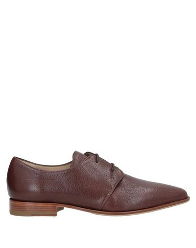 Shop Pomme D'or Laced Shoes In Cocoa