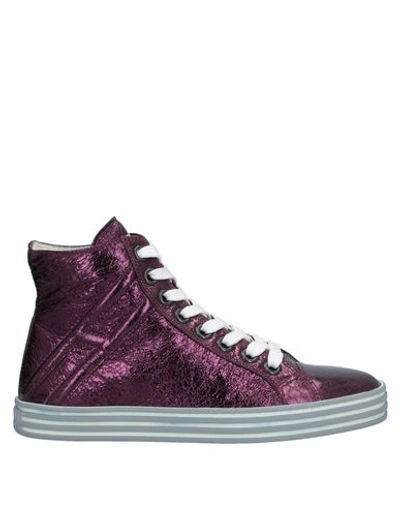 Shop Hogan Rebel Sneakers In Dark Purple