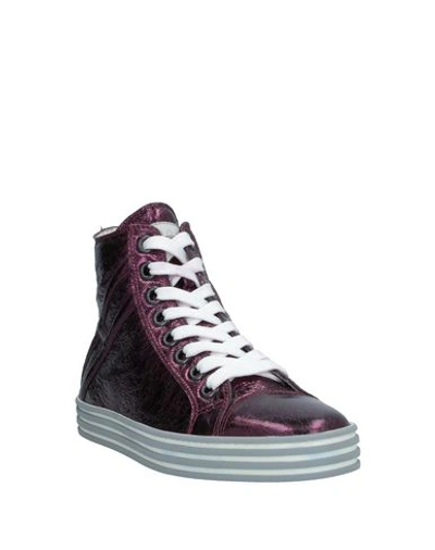 Shop Hogan Rebel Sneakers In Dark Purple