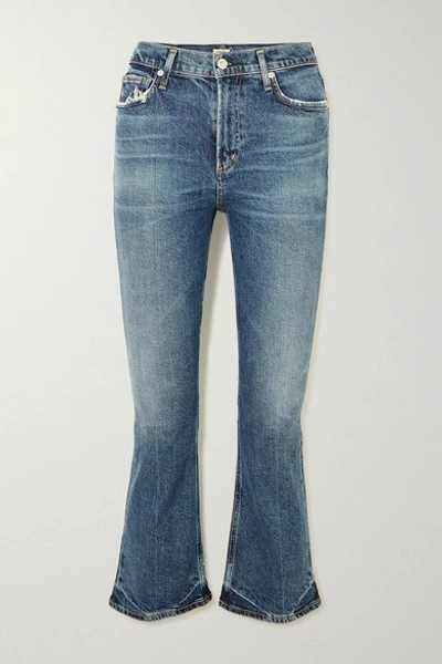 Citizens Of Humanity Demy Cropped High-rise Flared Jeans In Mid Denim |  ModeSens
