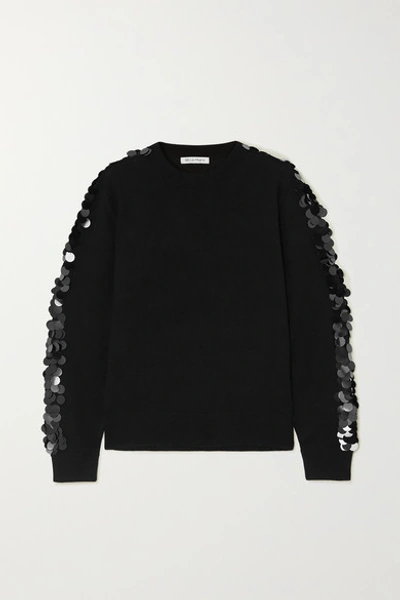 Shop Bella Freud Lady Day Paillette-embellished Wool Sweater In Black