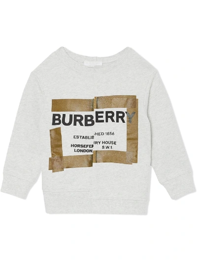 Shop Burberry Horseferry Print Cotton Sweatshirt In Grey
