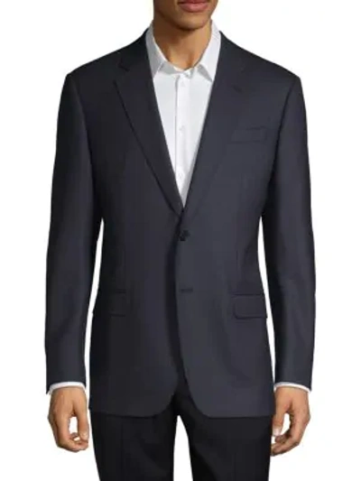 Shop Armani Collezioni G-line Fit Wool Sportcoat In Solid Blue