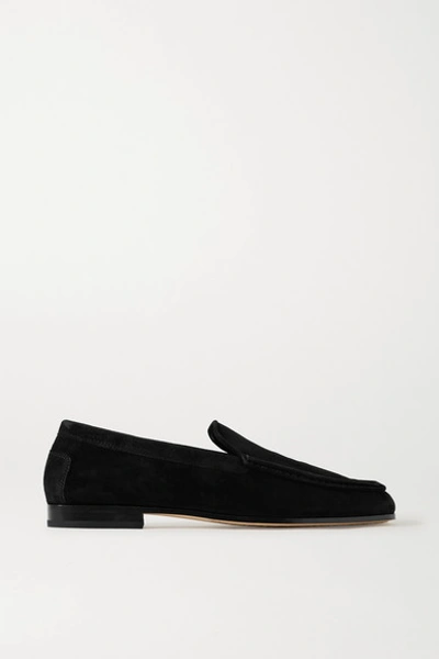 Shop Khaite Suede Loafers In Black