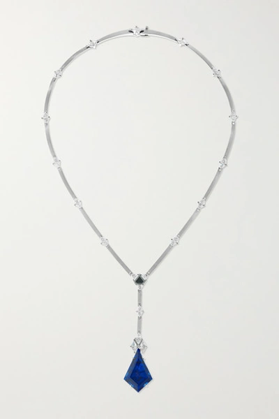 Shop Ara Vartanian 18-karat White Gold, Tanzanite And Diamond Necklace