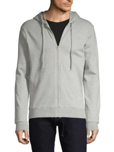 Shop Armani Jeans Hooded Cotton Jacket In Grey