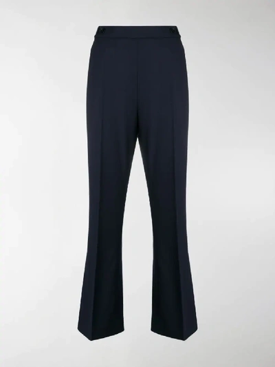 Shop Marni Flared Trousers In Blue