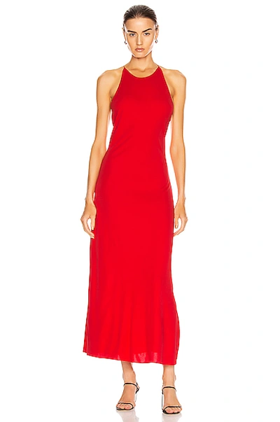 Shop Rosetta Getty Cross Back Slip Dress In Red