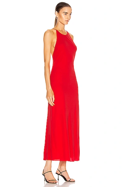 Shop Rosetta Getty Cross Back Slip Dress In Red