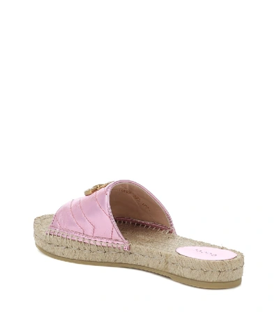 Shop Gucci Pilar Leather Slides In Pink