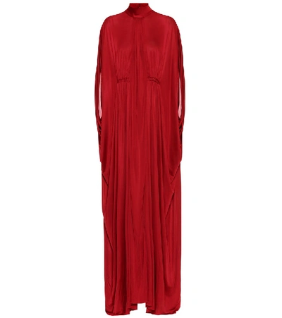 Shop Valentino High-neck Gown In Red