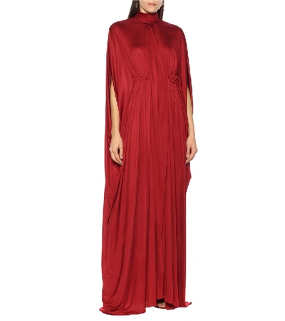 Shop Valentino High-neck Gown In Red