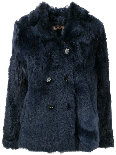 Shop N°21 Double Breasted Boxy Coat In Blue