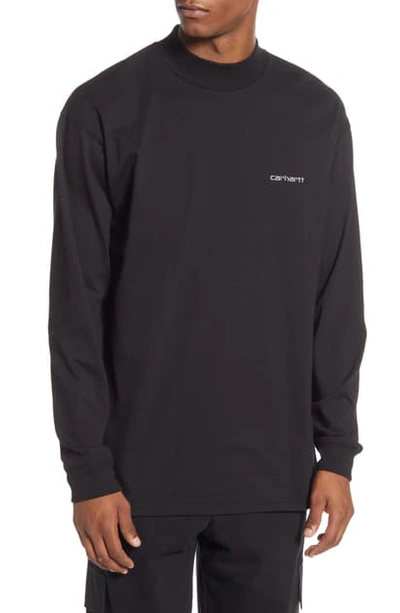 Shop Carhartt Long Sleeve T-shirt In Black / White