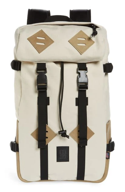 Shop Topo Designs 'klettersack' Backpack In Natural/ Khaki Leather