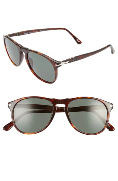 Shop Persol 52mm Polarized Sunglasses In Brown/ Polar Green
