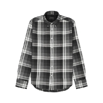 Shop Rag & Bone Grey Checked Cotton Shirt