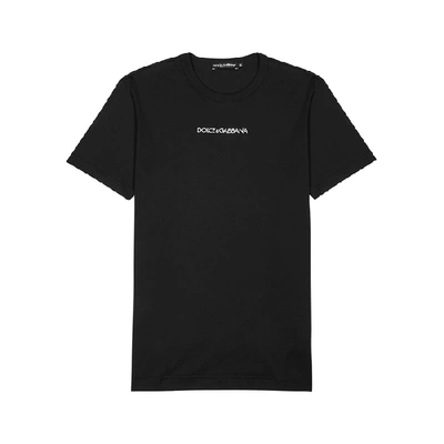 Shop Dolce & Gabbana Black Logo Cotton T-shirt