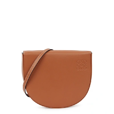 Shop Loewe Heel Brown Leather Cross-body Bag In Tan