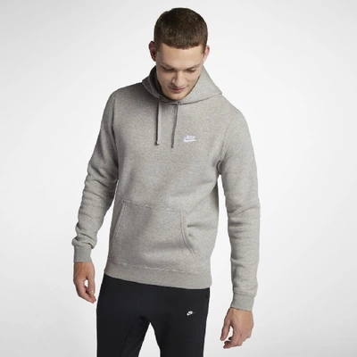 Shop Nike Sportswear Club Fleece Pullover Hoodie In Dark Grey Heather
