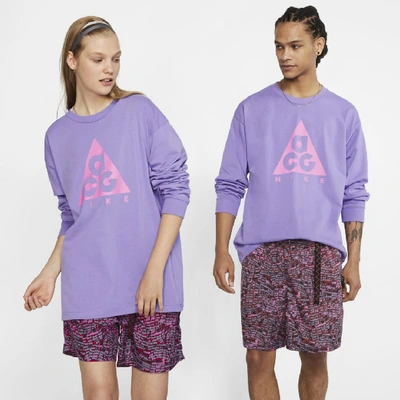 Shop Nike Acg Men's Long-sleeve T-shirt In Space Purple/lotus Pink