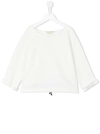 Shop Andorine Oversized Toggle Detail Sweatshirt In White