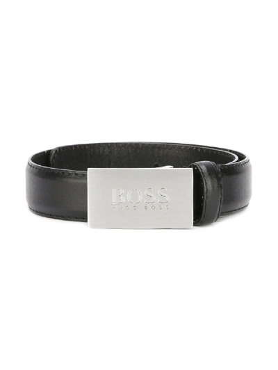 Shop Hugo Boss Logo Buckle Belt In Black