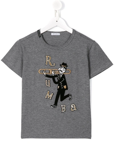 Shop Dolce & Gabbana Trombonist Patch T-shirt In Grey