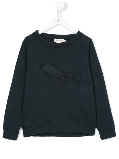 Shop Andorine Frayed Patch Sweatshirt In Grey