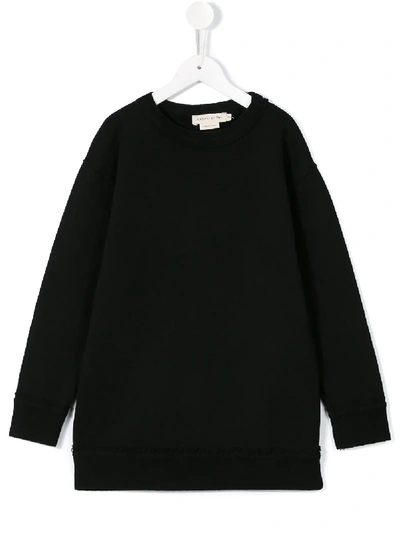 Shop Andorine Frayed Edge Sweatshirt Dress In Black