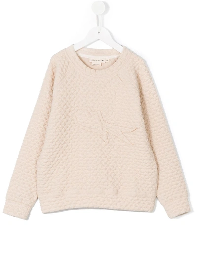 Shop Andorine Textured Knit Sweatshirt In Neutrals