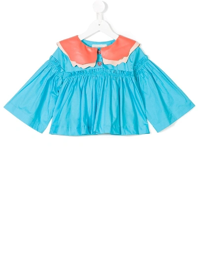 Raspberry Plum Kiss Blouse In Blue