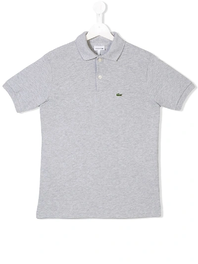 Shop Lacoste Logo Polo Shirt In Grey