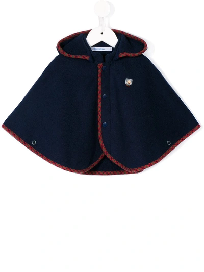 Shop Familiar Hooded Cape In Blue