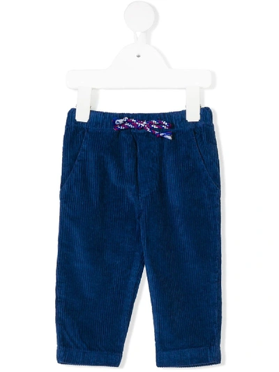 Shop Simple Corduroy Trousers In Blue
