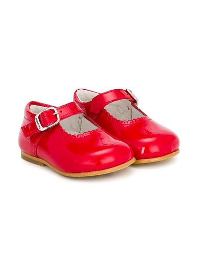 Shop Andanines Shoes Scalloped Trim Ballerinas In Red