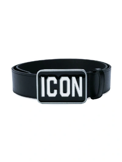Dsquared2 Teen Logo-print Belt In Black