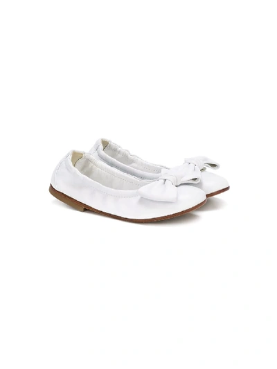 Shop Montelpare Tradition Bow Front Ballerina Shoes In White