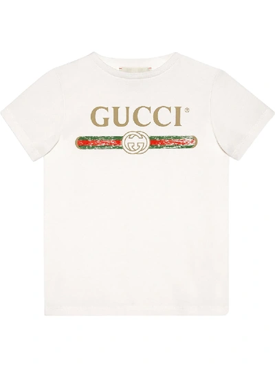 Shop Gucci Logo-print Short-sleeved T-shirt In White