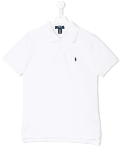 Shop Ralph Lauren Logo Polo Shirt In White