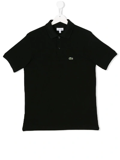 Shop Lacoste Short Sleeve Polo Shirt In Black