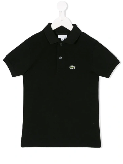 Shop Lacoste Logo Detail Polo Shirt In Black