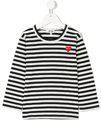 Comme Des Garçons Heart Breton Top In Black