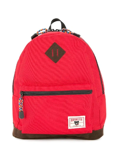 Shop Miki House Medium Logo-patch Backpack In Red