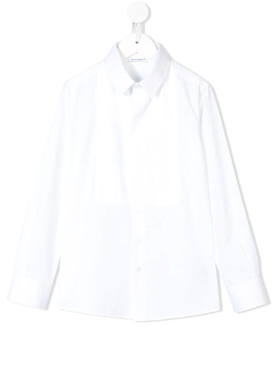 Shop Dolce & Gabbana Pleated Poplin Shirt In White
